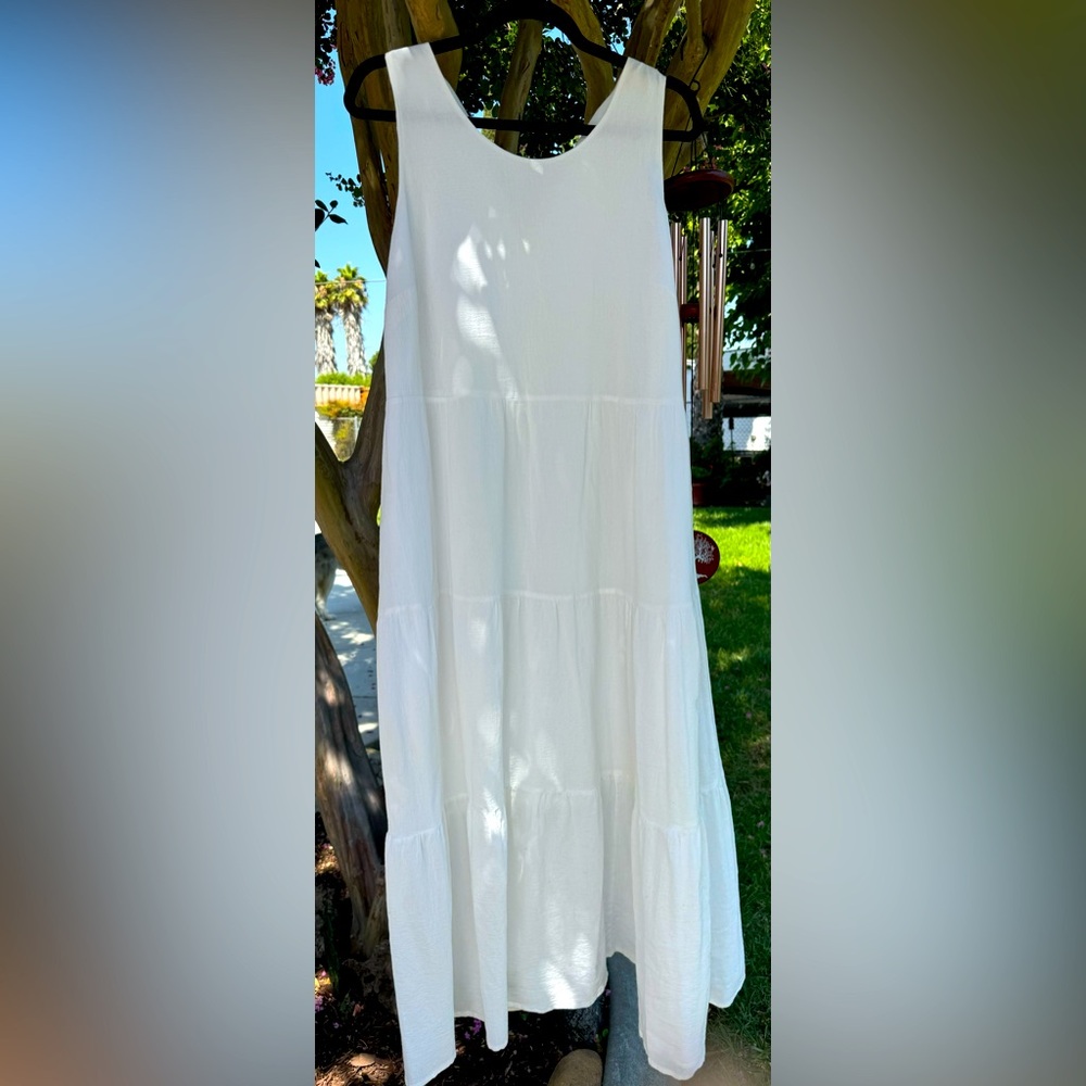 White XXL Ruffle Hem Dress